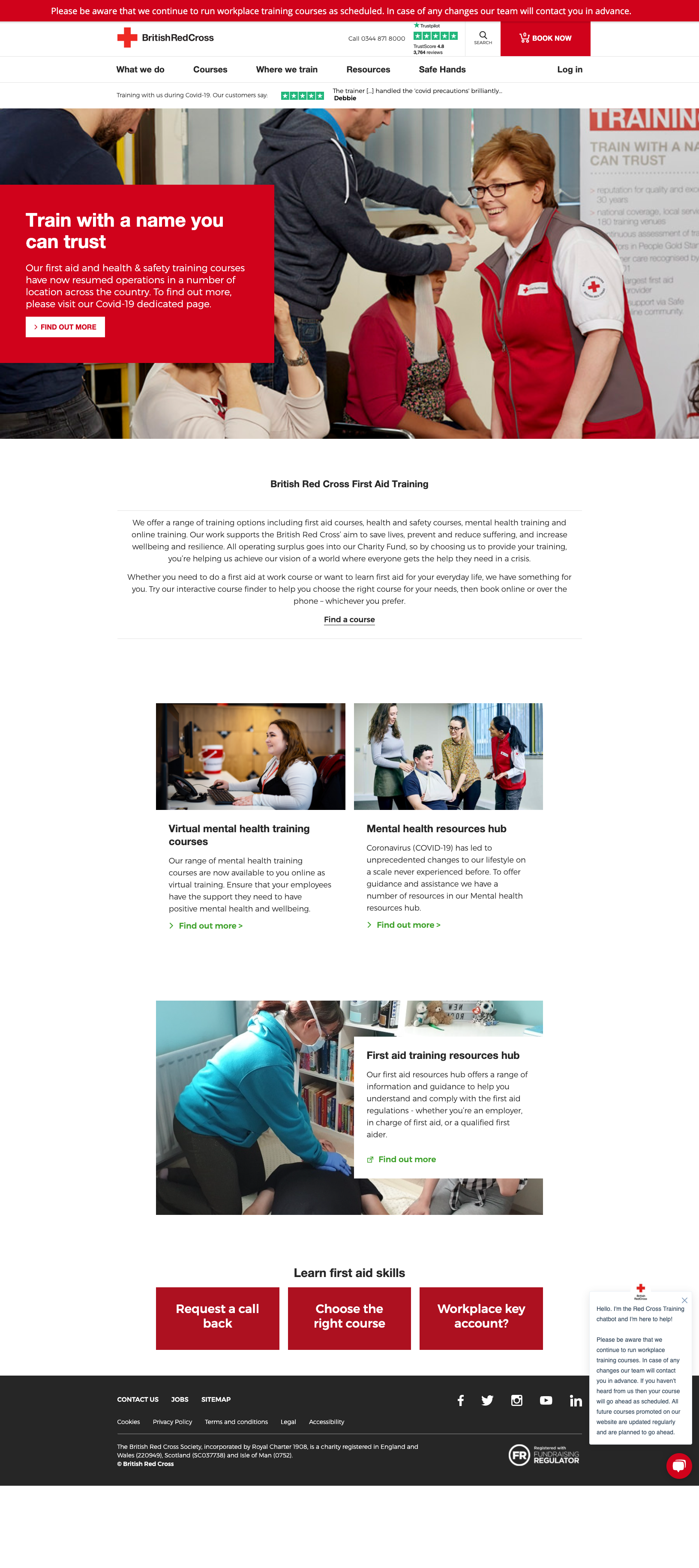 British Red Cross first aid training website in Umbraco built by Simon Antony