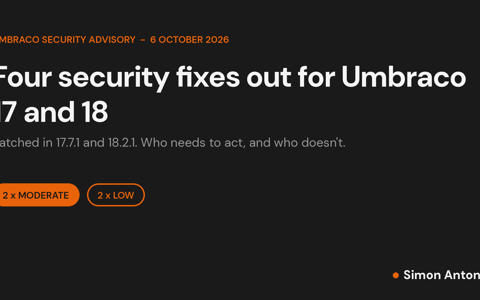 Umbraco security patch October 2026