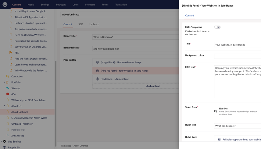 Umbraco Back Office Simonantony